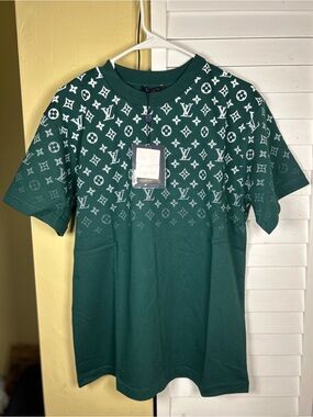 Green & White Monogram Fade Tee